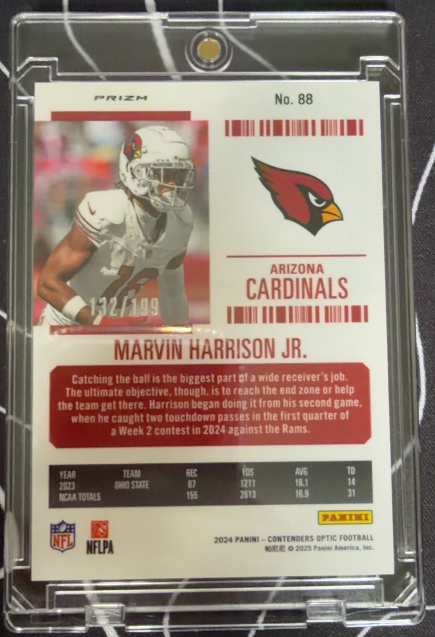 Marvin Harrison Jr. 2024 Panini Contenders Optic back