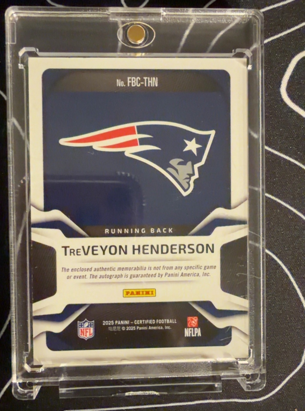TreVeyon Henderson 2025 Panini back