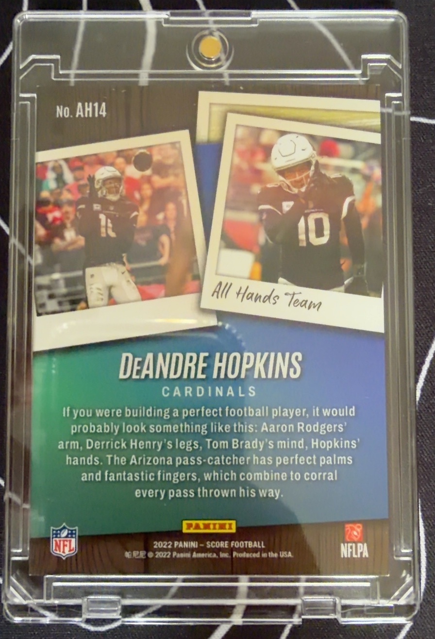 DeAndre Hopkins 2022 Panini Score back