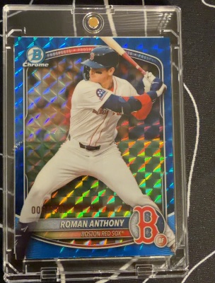 Roman Anthony 2024 Bowman Chrome Blue Geometric Refractor /150