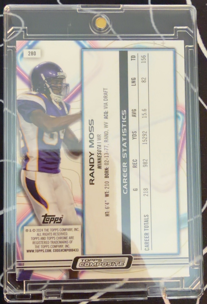 Randy Moss 2024 Topps Cosmic Chrome back