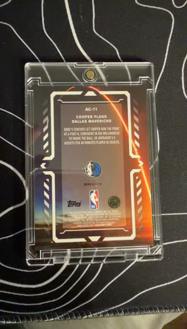 Cooper Flagg 2025 Topps Chrome back