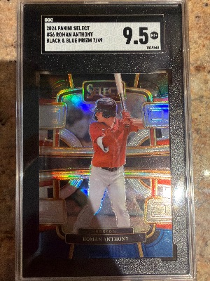Roman Anthony 2024 Panini Select Black and Blue prizm /49