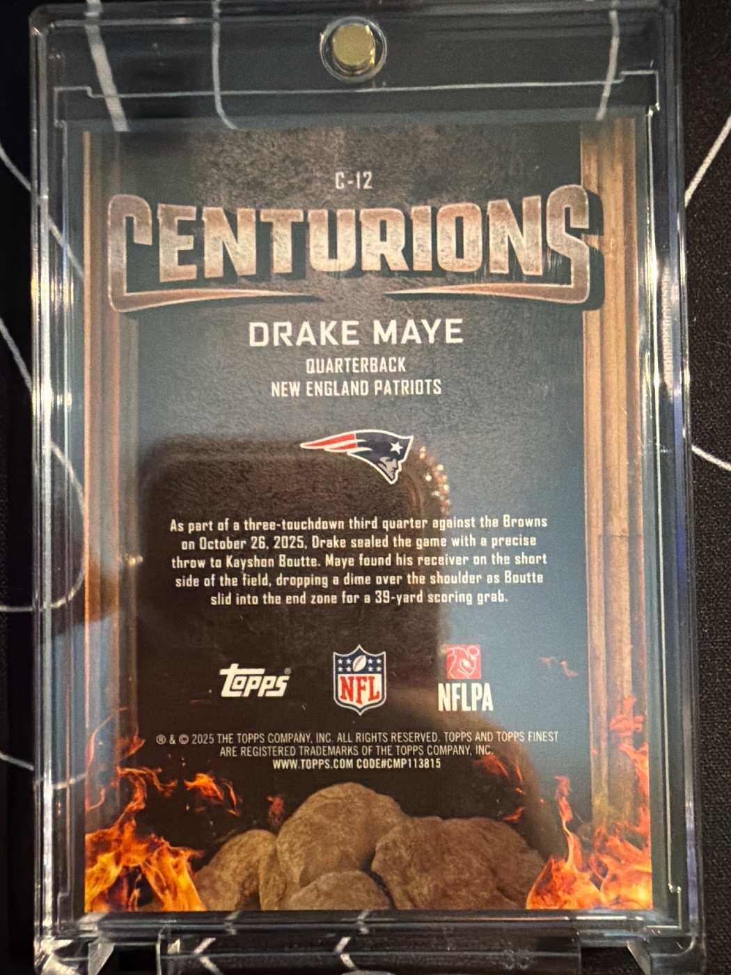 Drake Maye 2025 Topps Finest back