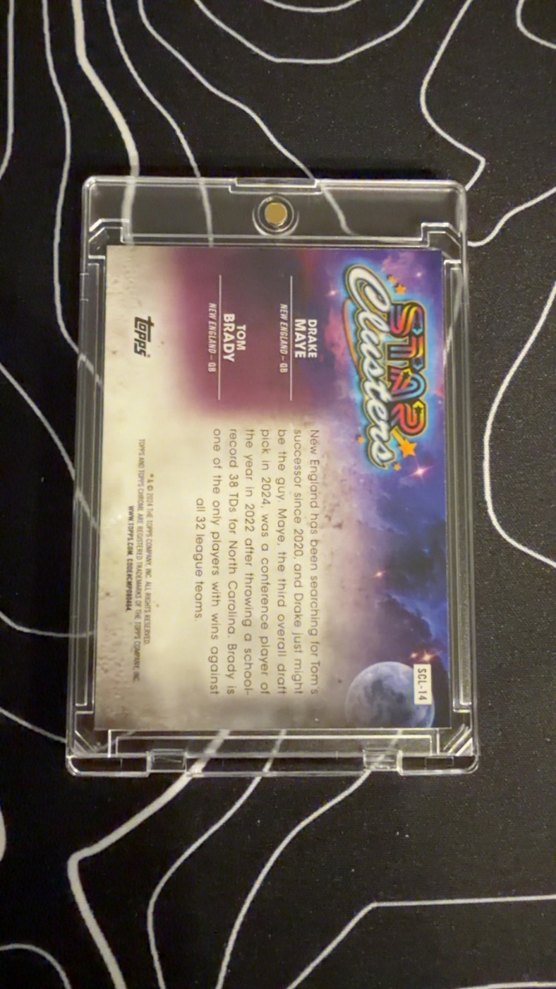 Drake Maye / Tom Brady 2024 Topps Cosmic Chrome back