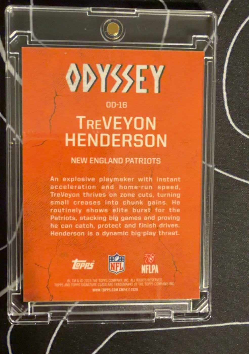 TreVeyon Henderson 2025 Topps Signature Class back