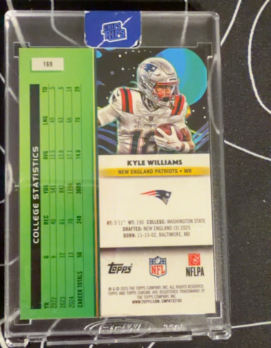 Kyle Williams 2025 Topps Cosmic Chrome back