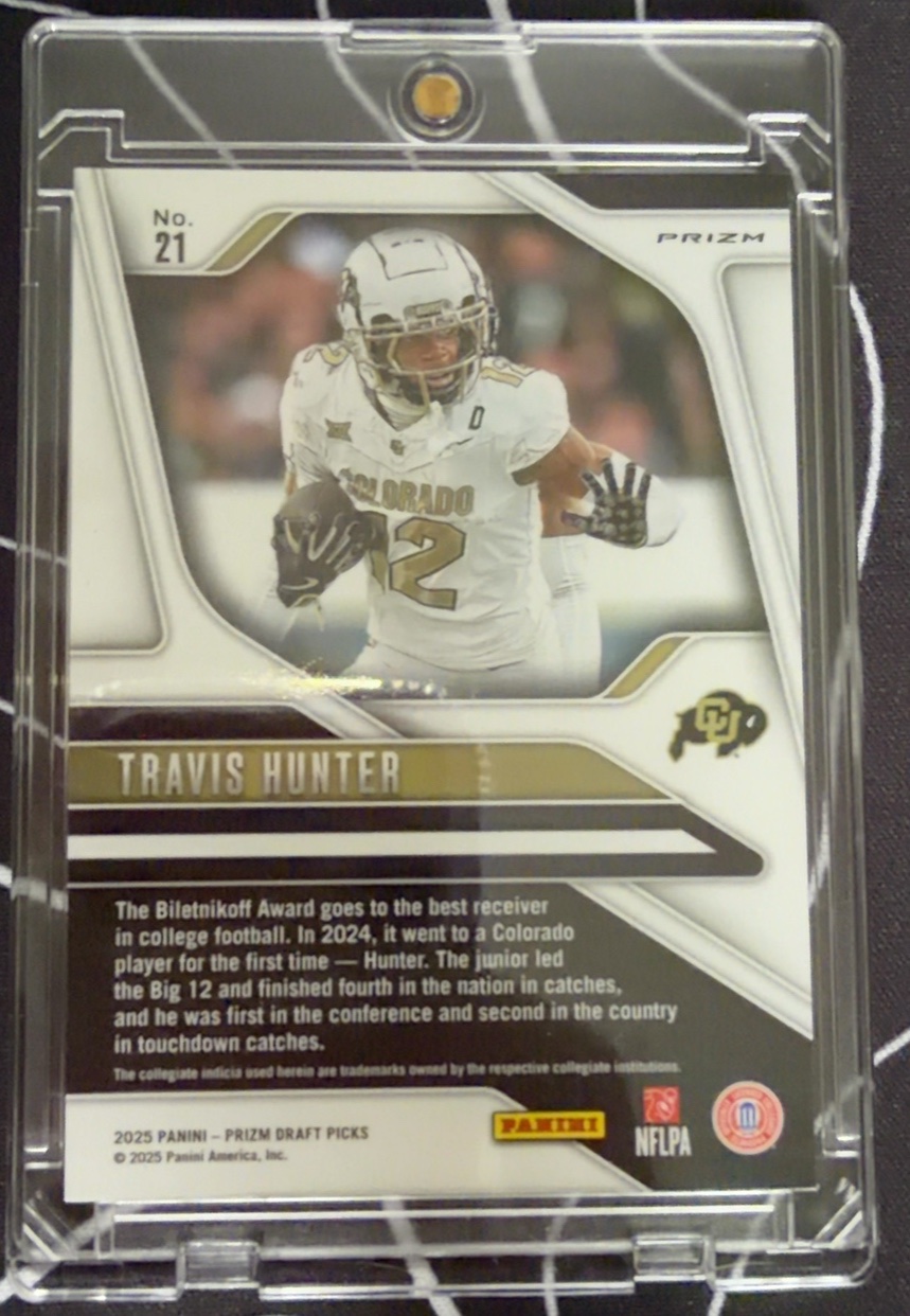 Travis Hunter 2025 Panini Prizm Draft Picks back