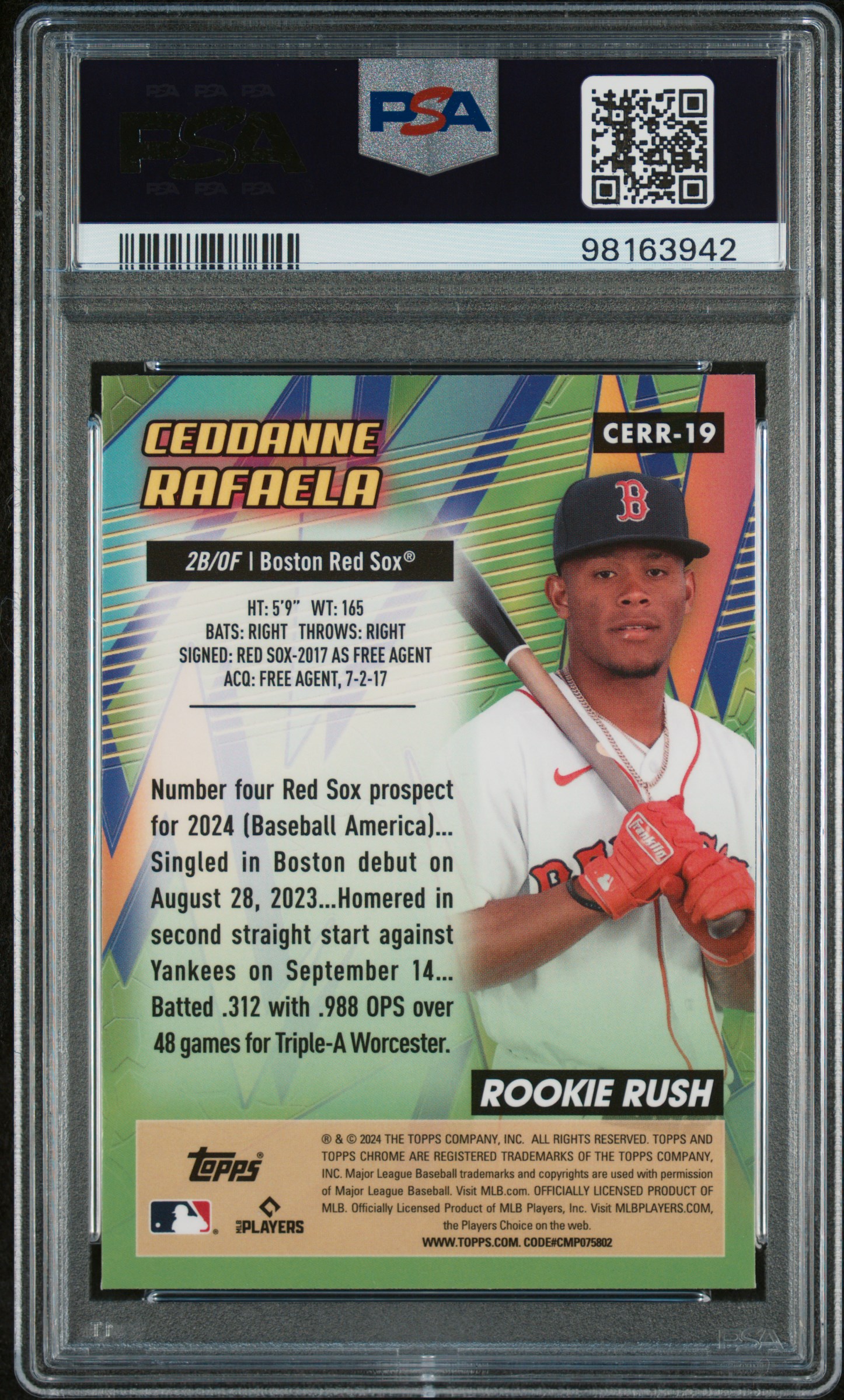 Ceddanne Rafaela 2024 Topps Chrome back