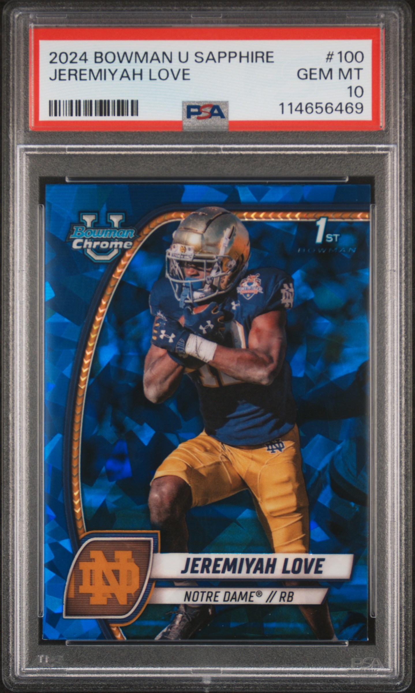 Jeremiyah Love 2024 Bowman Chrome U Sapphire front