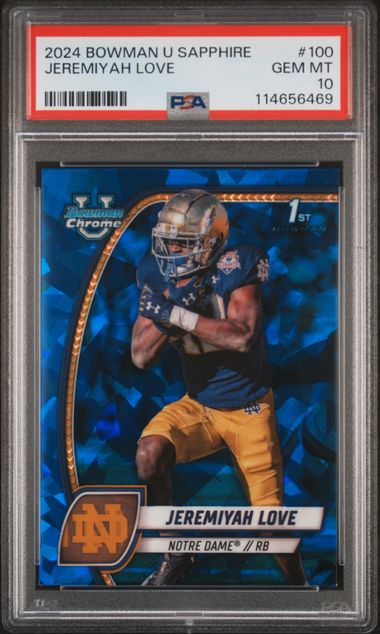 Jeremiyah Love 2024 Bowman Chrome U Sapphire Sapphire