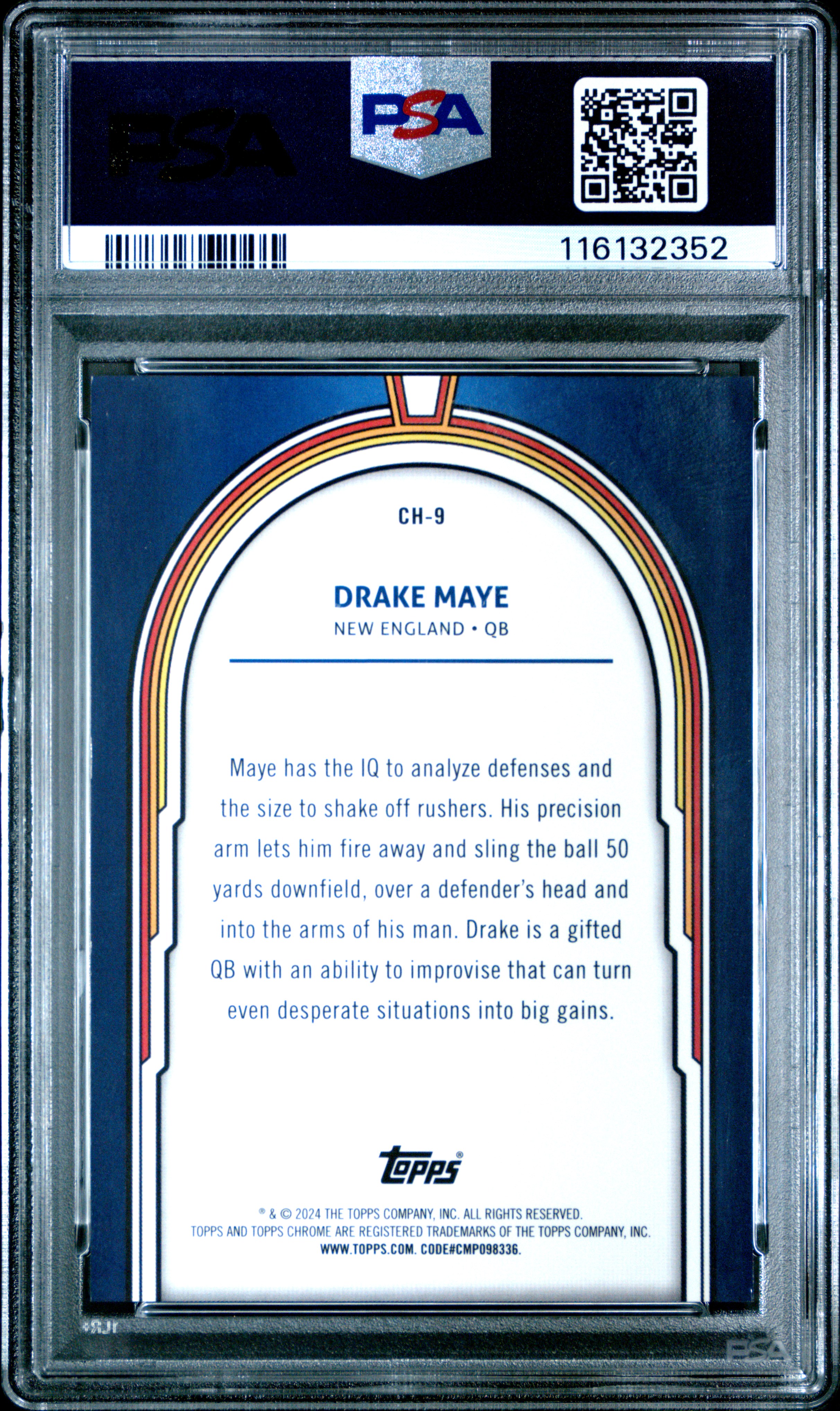 Drake Maye 2024 Topps Cosmic Chrome back