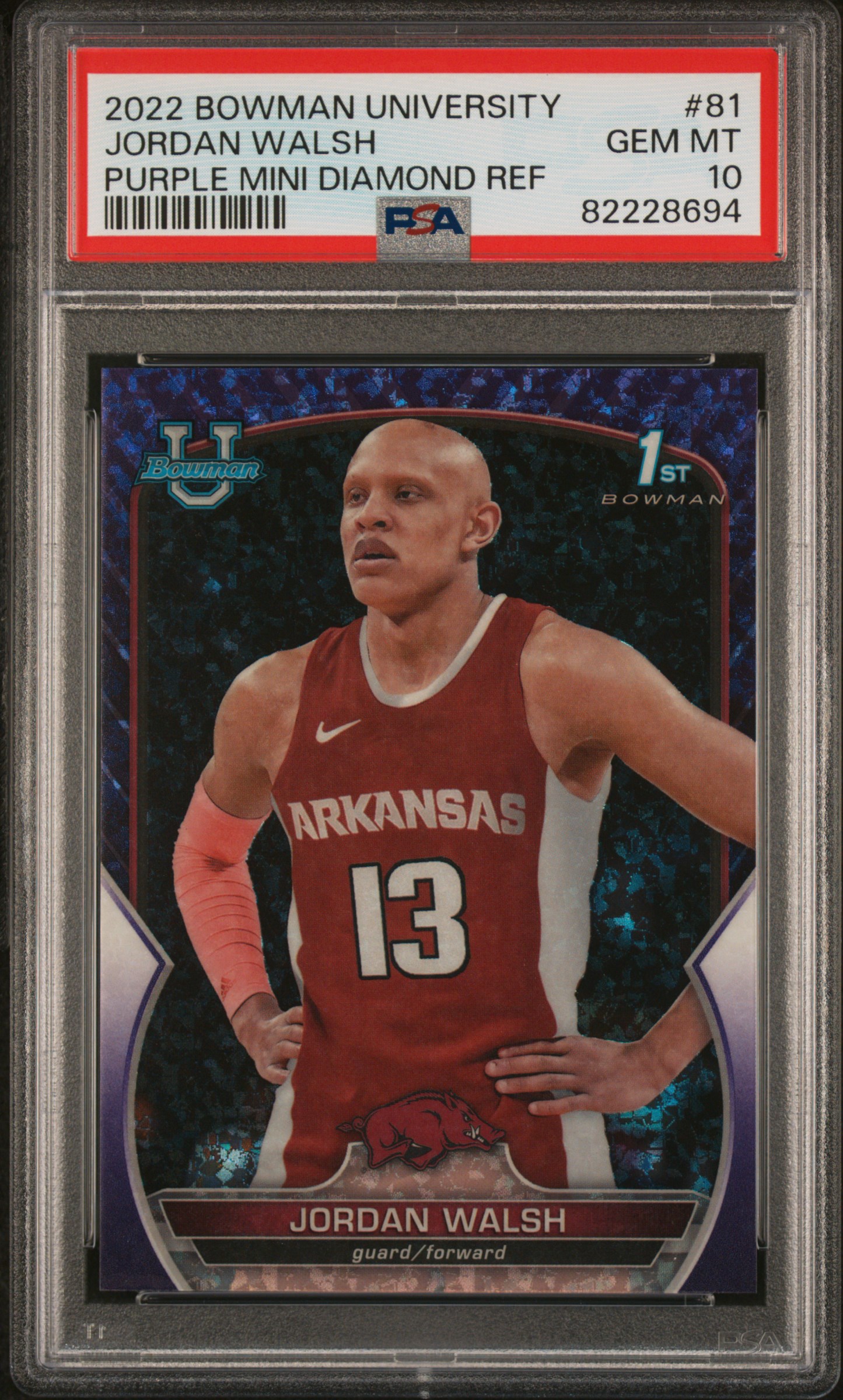 Jordan Walsh 2022 Bowman University Chrome front