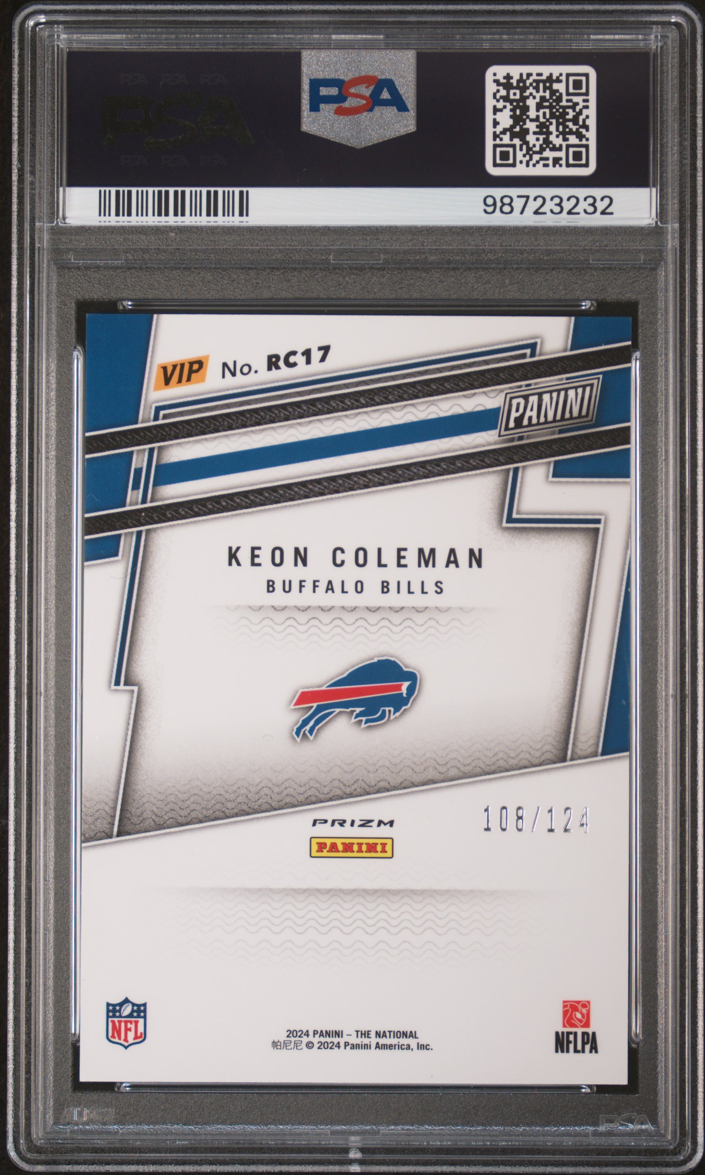 Keon Coleman 2024 Panini The National VIP Gold back