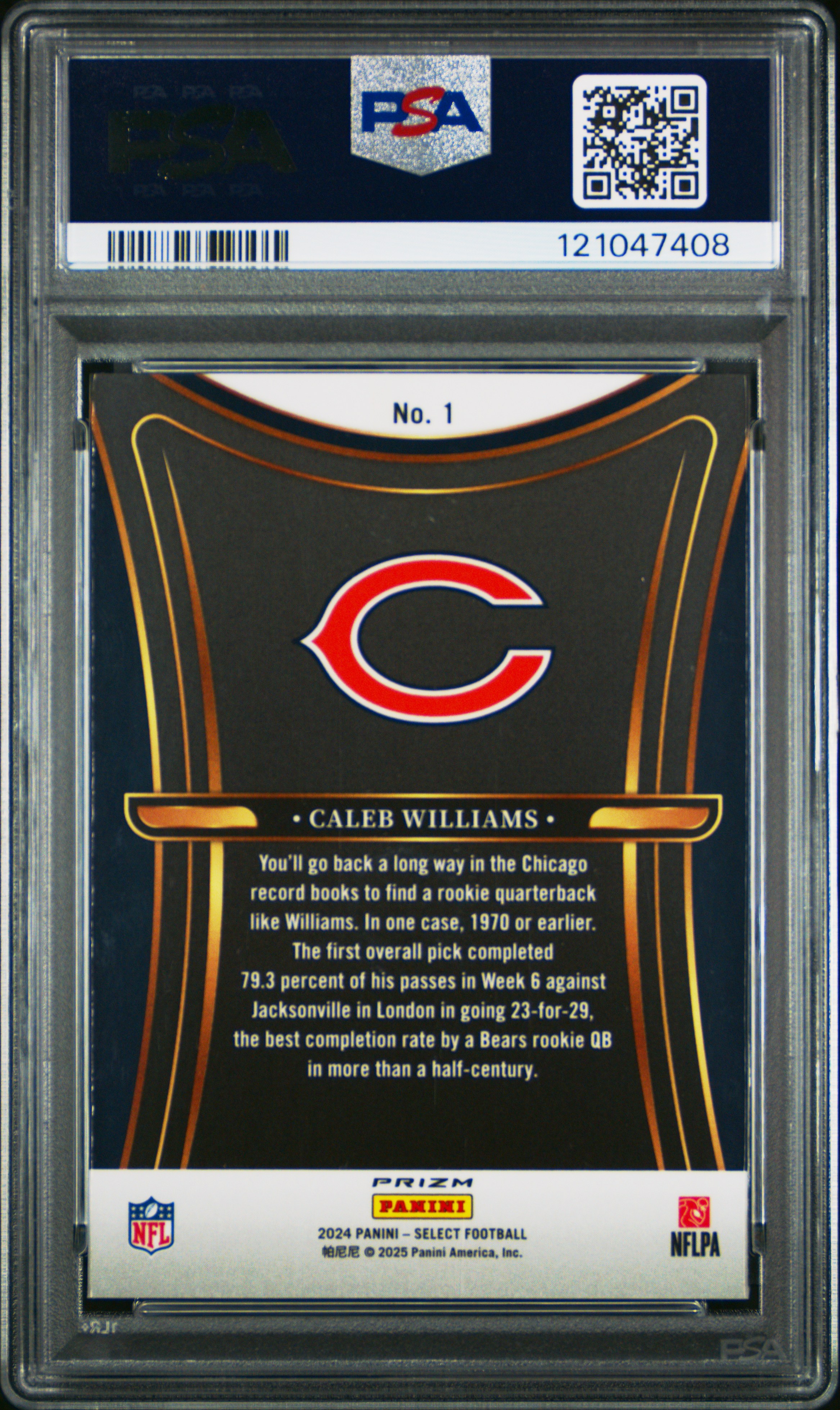 Caleb Williams 2024 Panini Select Phenomenon back