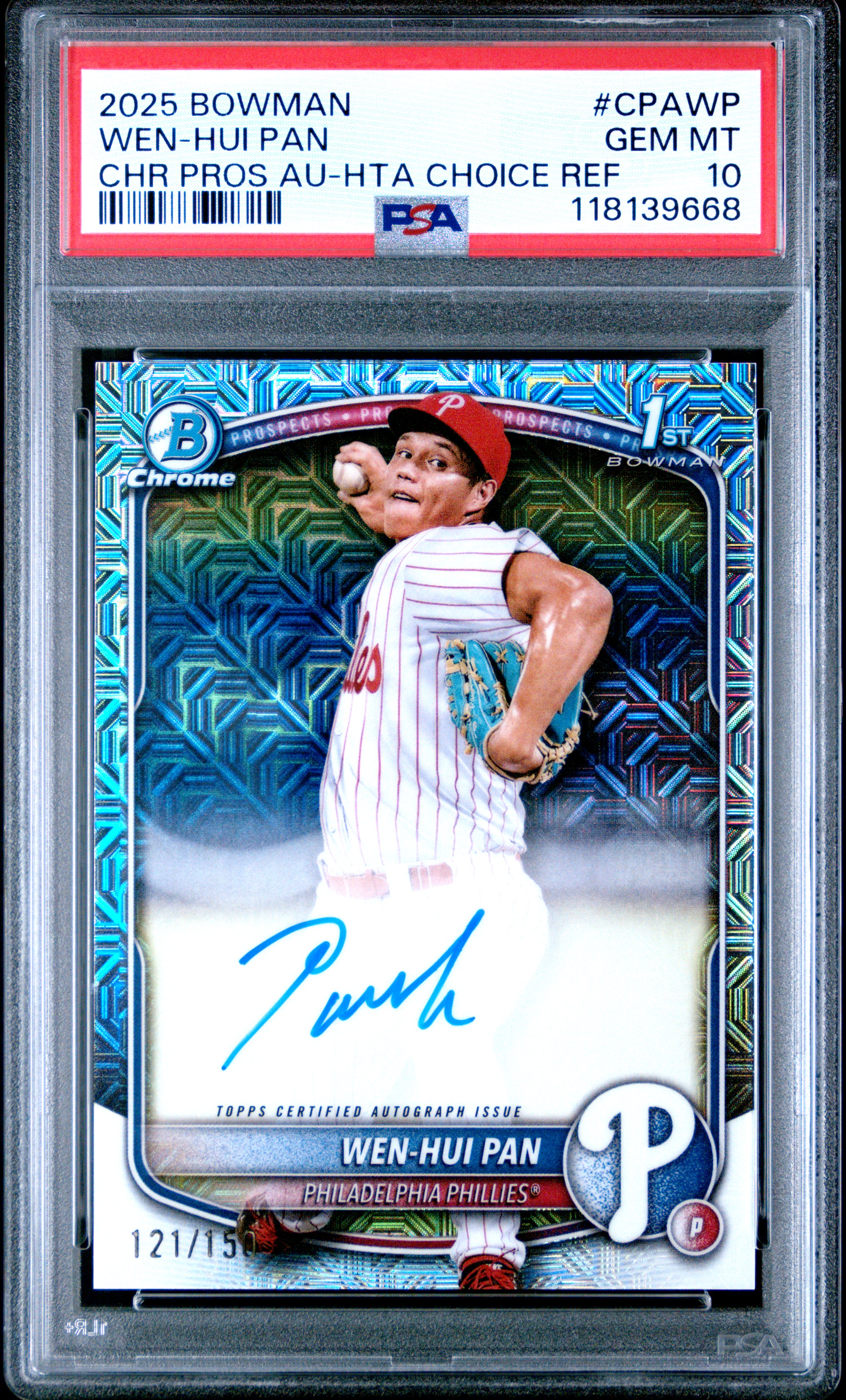 Wen-Hui Pan 2025 Bowman Chrome Prospect Autographs front