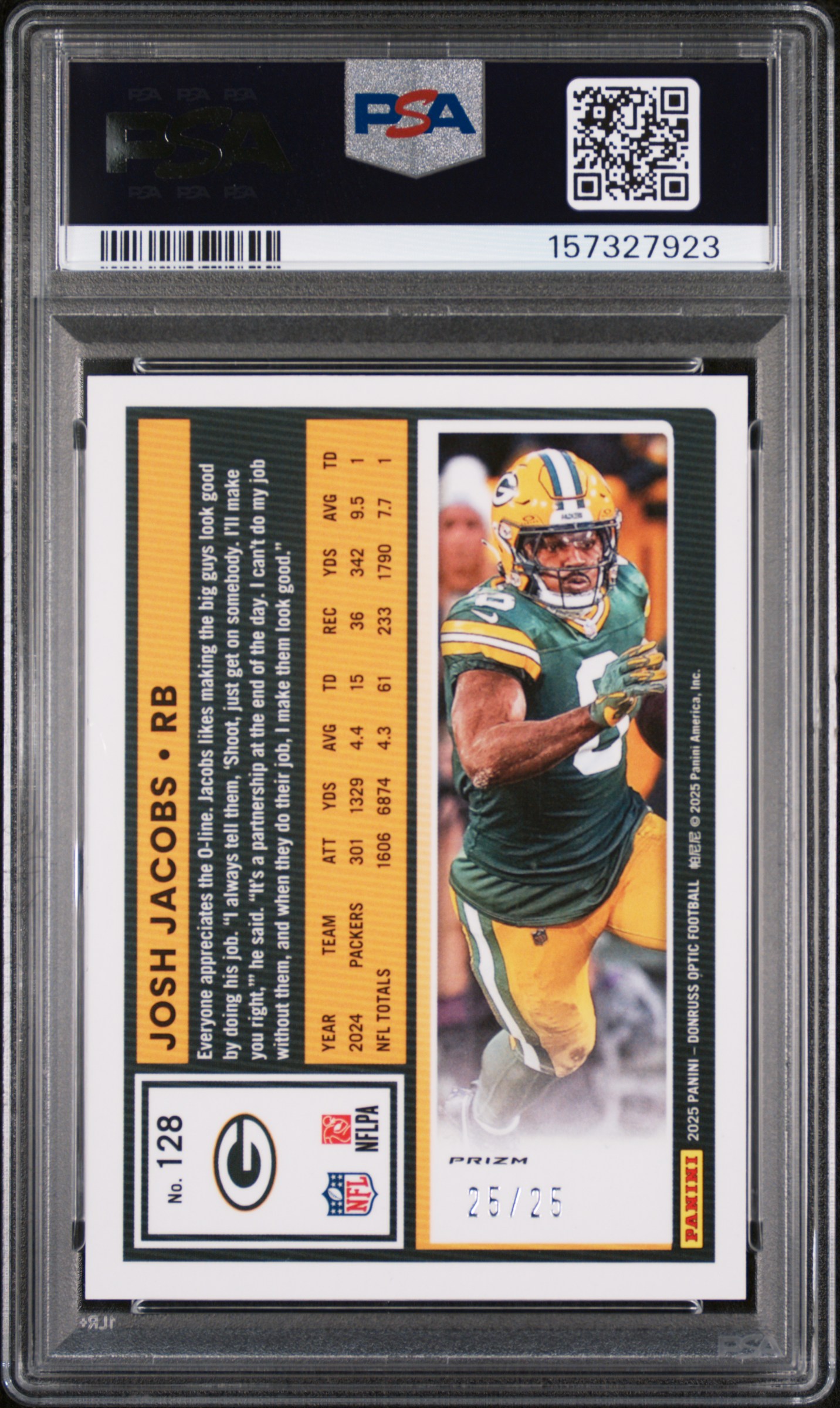 Josh Jacobs 2025 Donruss Optic back