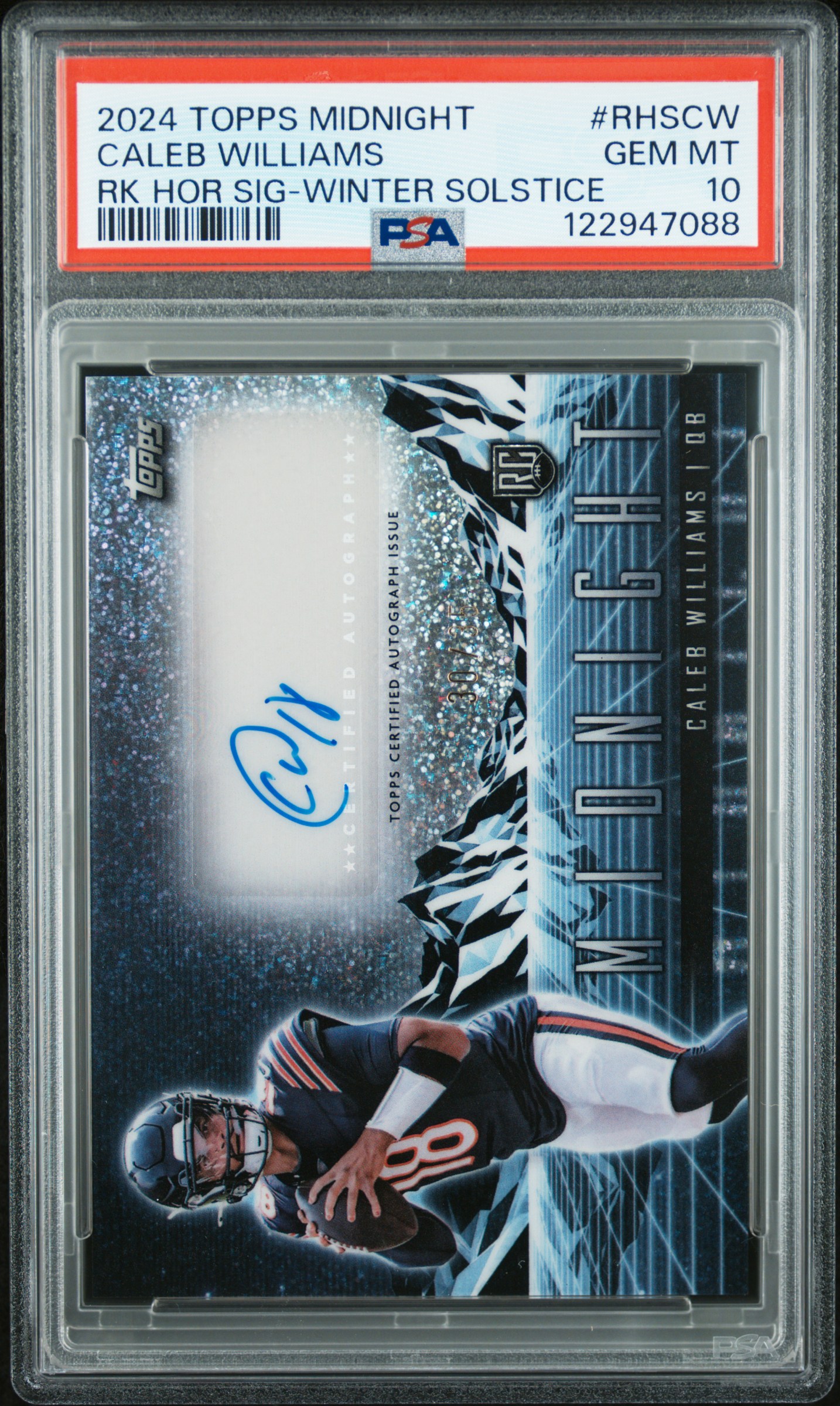 Caleb Williams 2024 Topps Midnight Rookie Horizon Signatures front