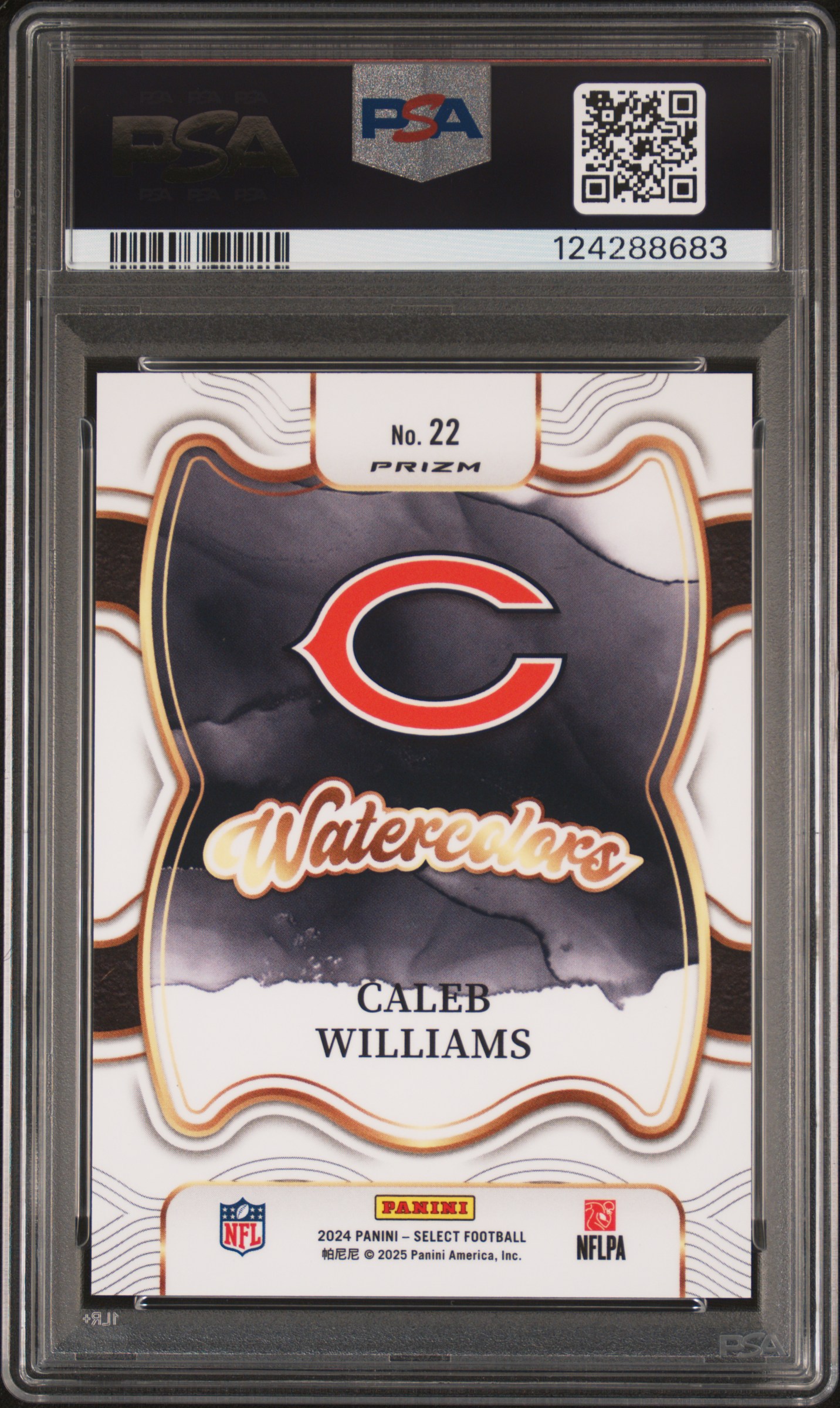 Caleb Williams 2024 Panini Select Watercolors back
