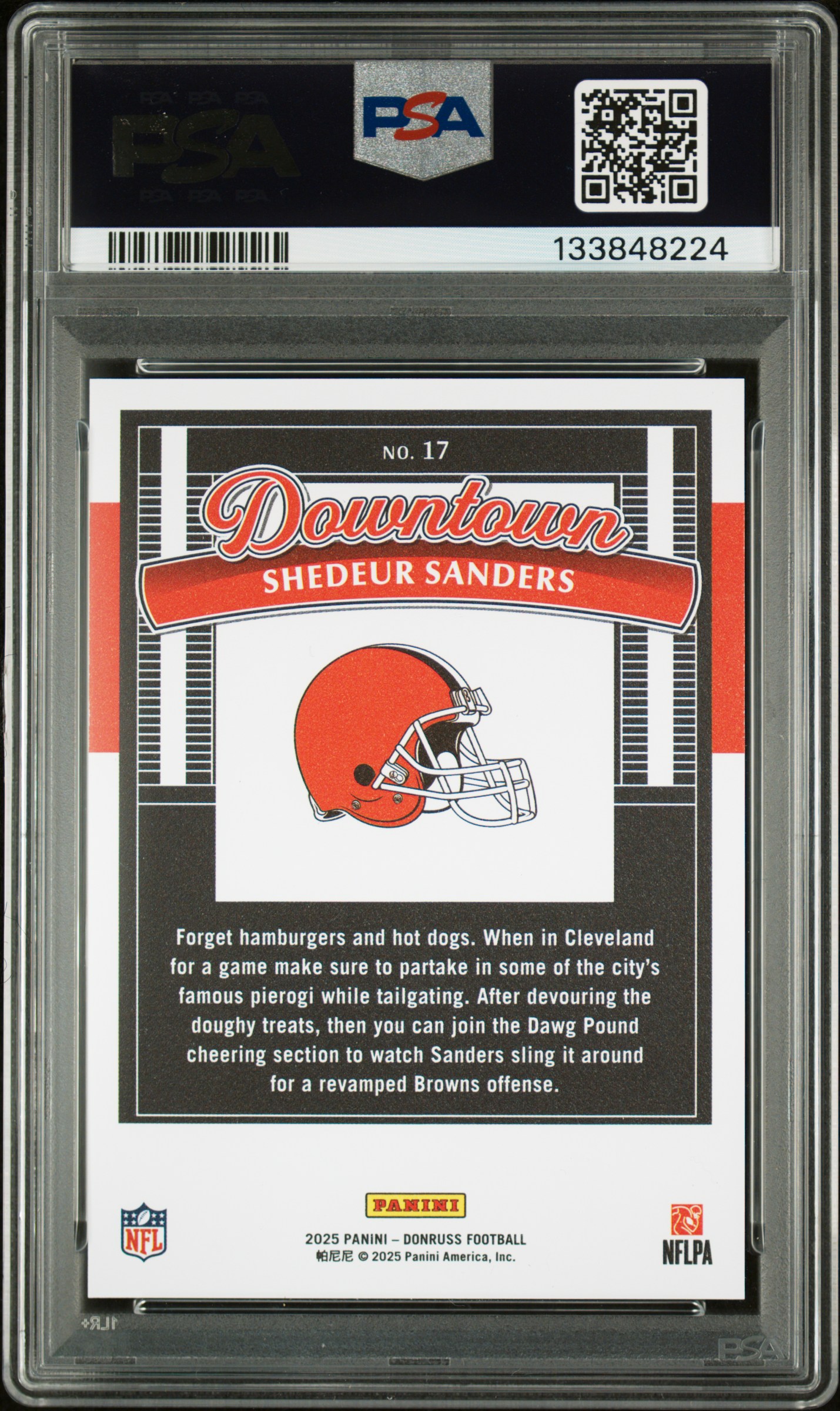 Shedeur Sanders 2025 Panini Donruss back