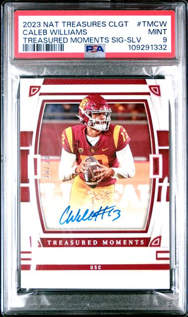 Caleb Williams 2023 Panini National Treasures Collegiate Treasured Moments Signatures Treasured Moments Sig-Slv