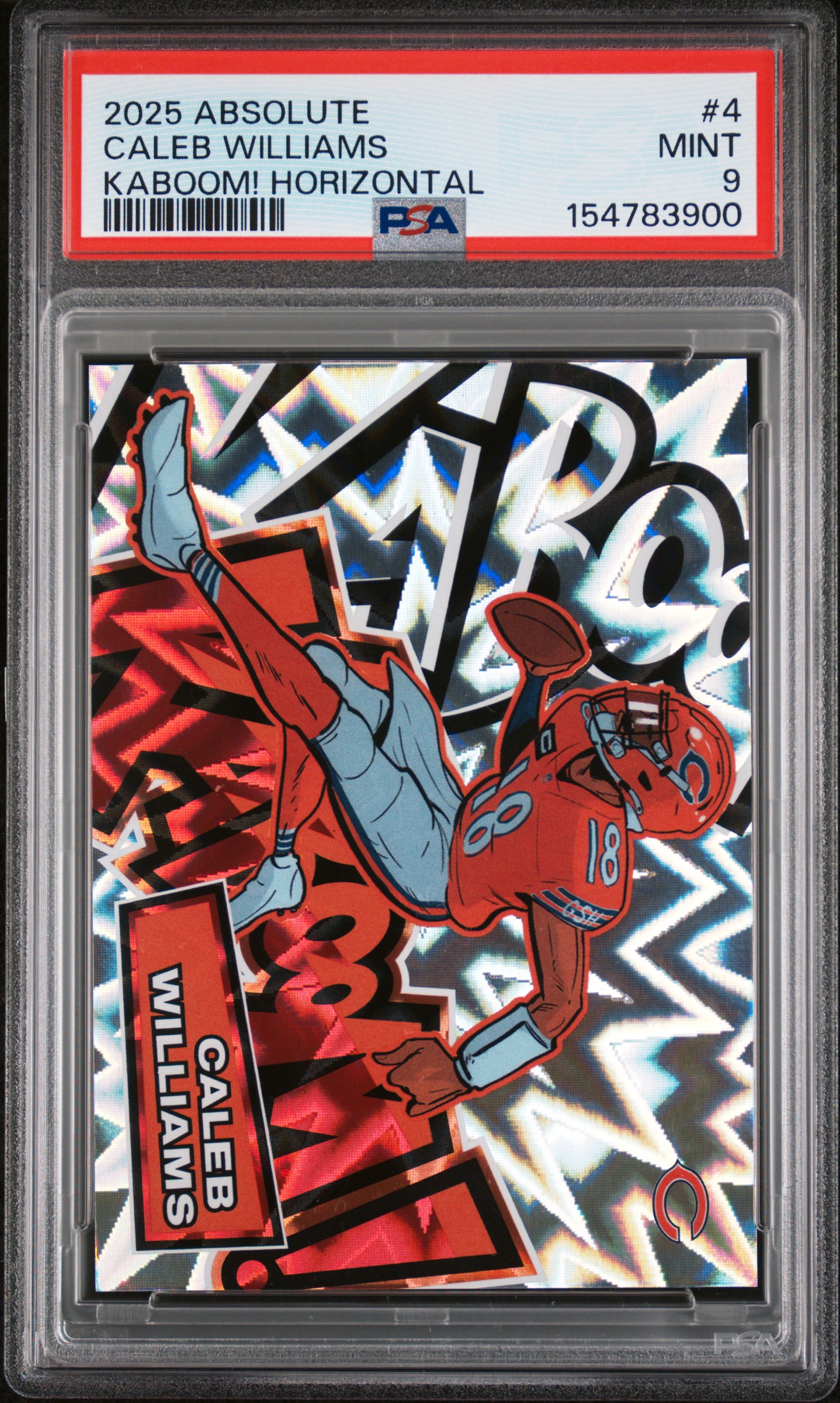 Caleb Williams 2025 Panini Absolute Kaboom! Horizontal front