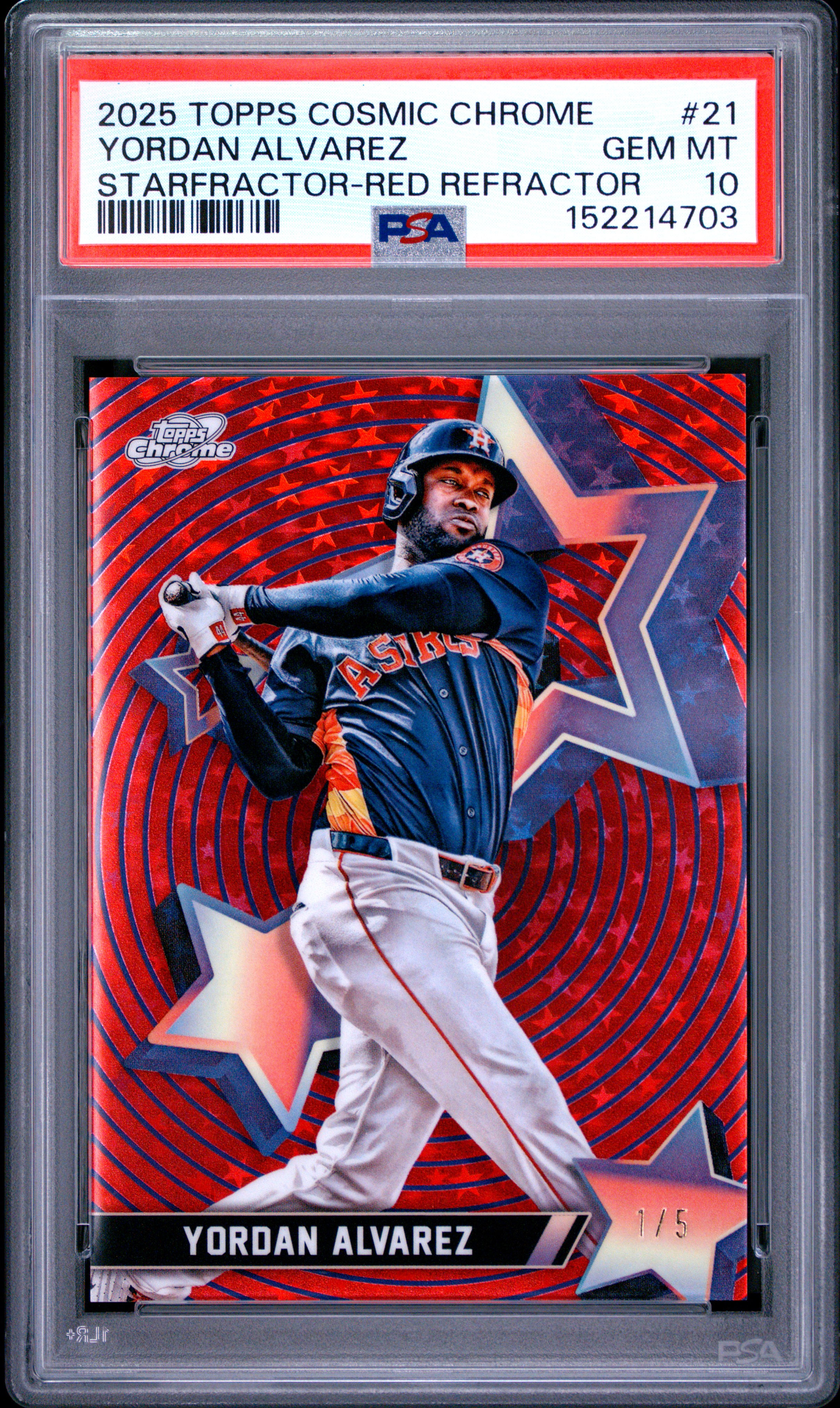 Yordan Alvarez 2025 Topps Cosmic Chrome front