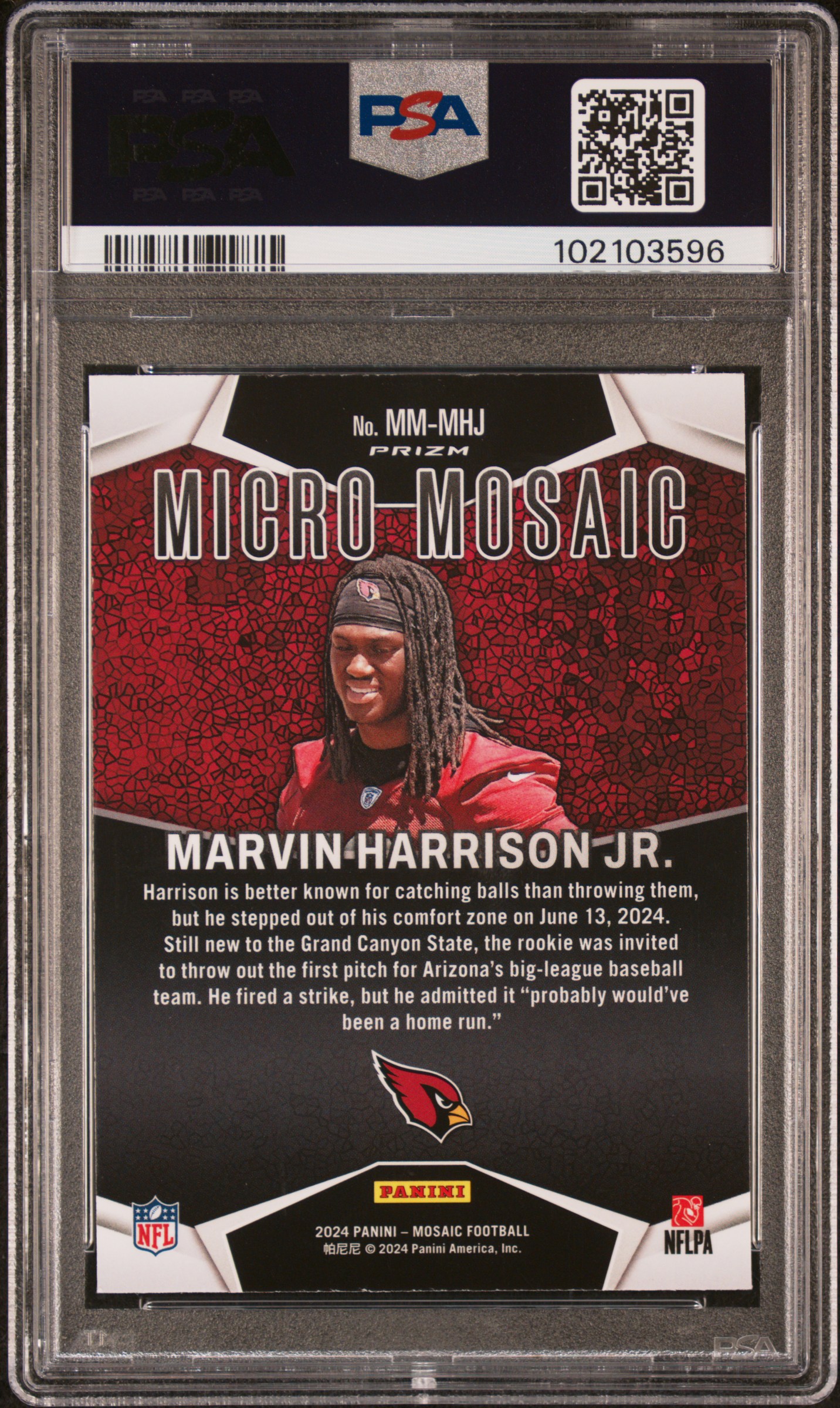 Marvin Harrison Jr. 2024 Panini Mosaic back