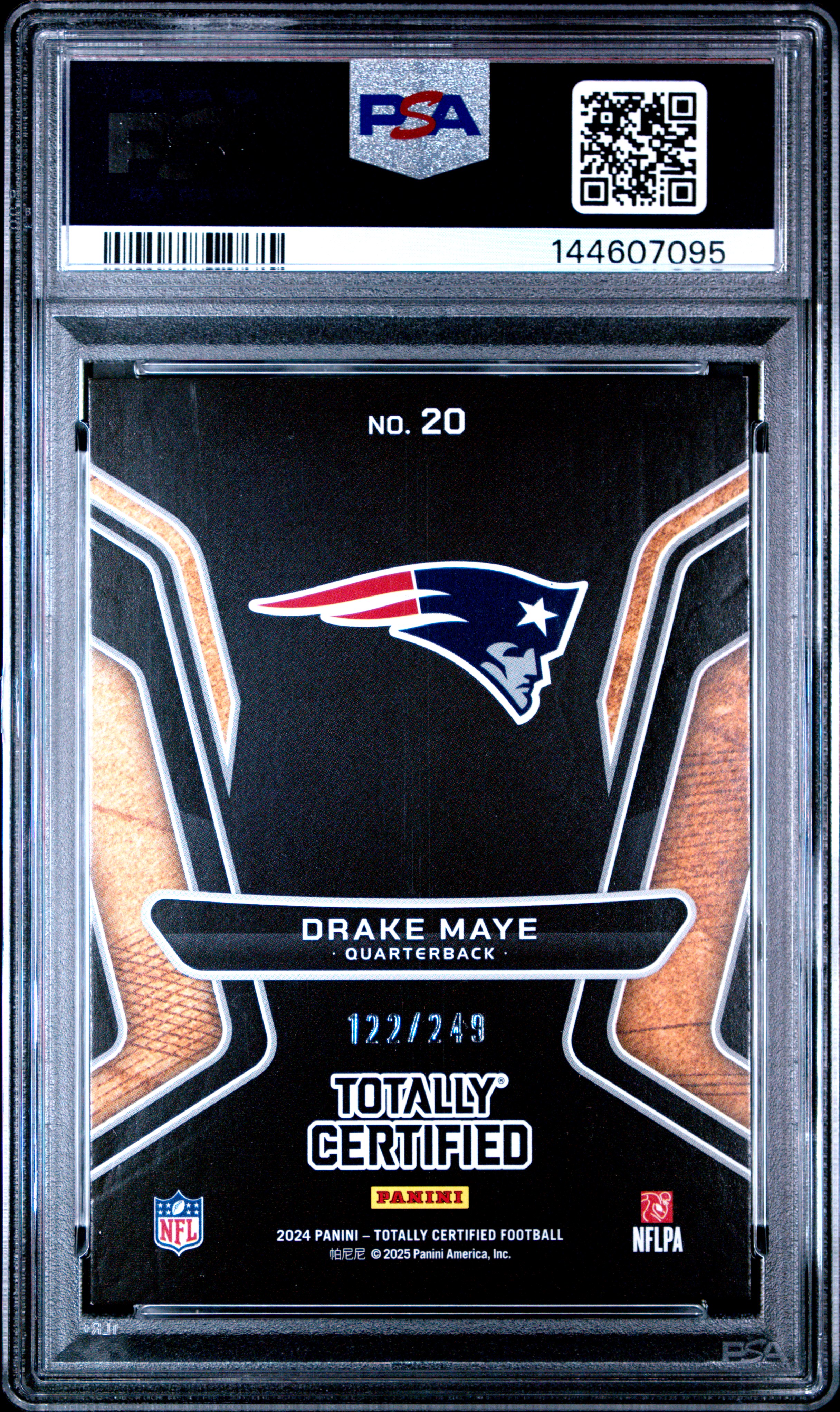 Drake Maye 2024 Panini Totally Certified back