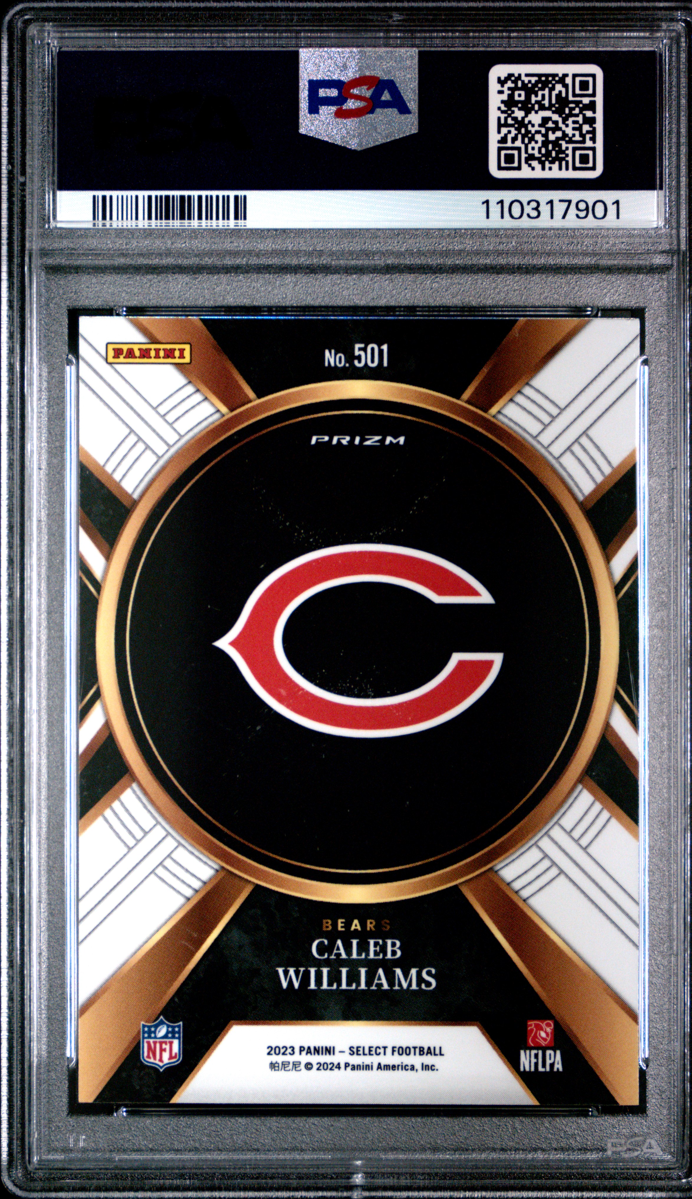 Caleb Williams 2023 Panini Select back