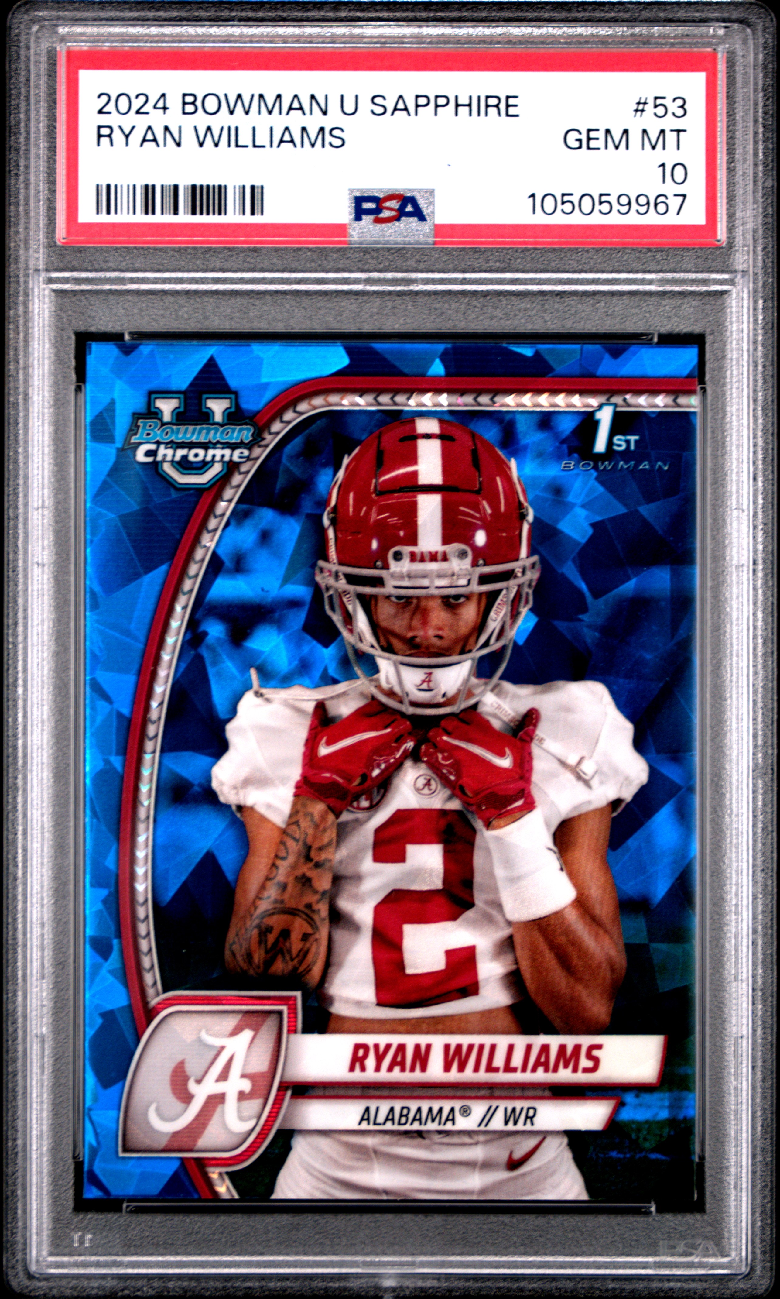 Ryan Williams 2024 Bowman U Sapphire front