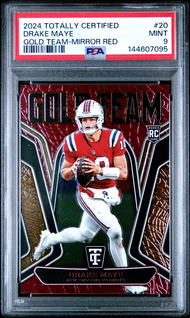 Drake Maye 2024 Panini Totally Certified Gold Team-Mirror Red /249