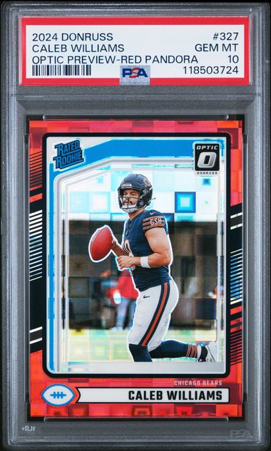 Caleb Williams 2024 Donruss Optic Preview Red Pandora