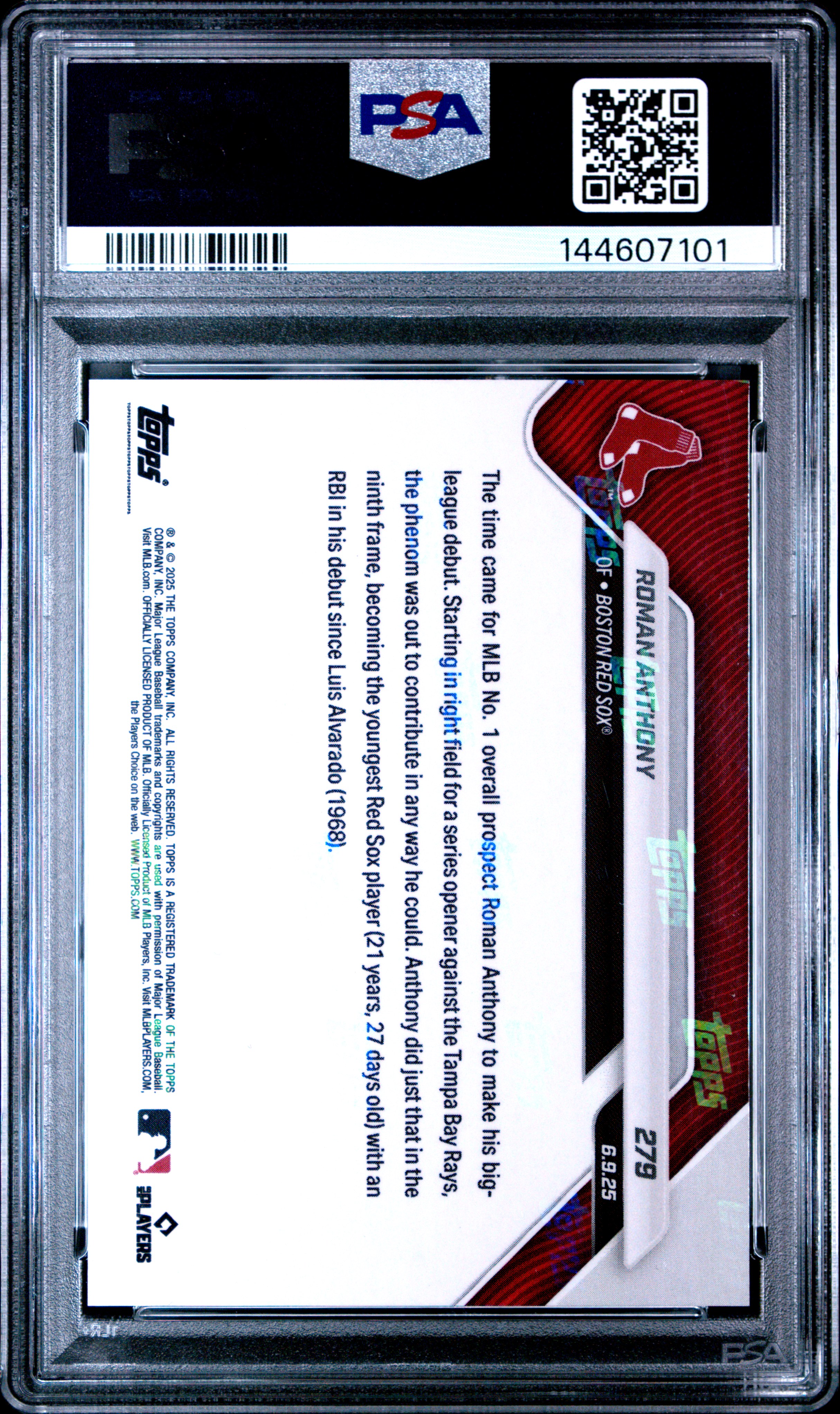 Roman Anthony 2025 Topps Now back