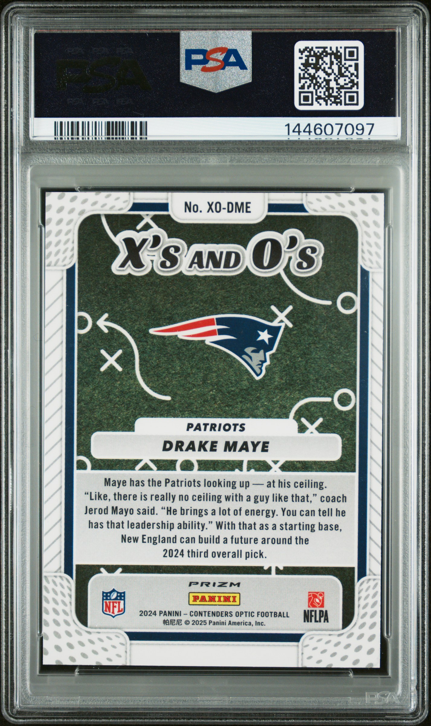 Drake Maye 2024 Panini Contenders Optic back