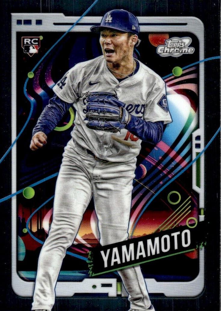 Yoshinobu Yamamoto 2024 Topps Cosmic Chrome front