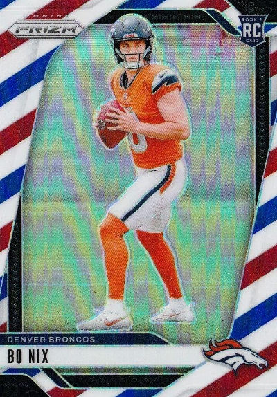 Bo Nix 2024 Panini Prizm Red White & Blue Prizm
