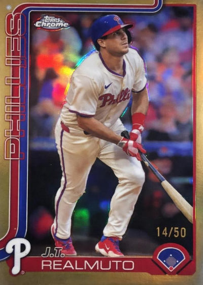 JT Realmuto 2025 Topps Chrome Gold Refractor /50