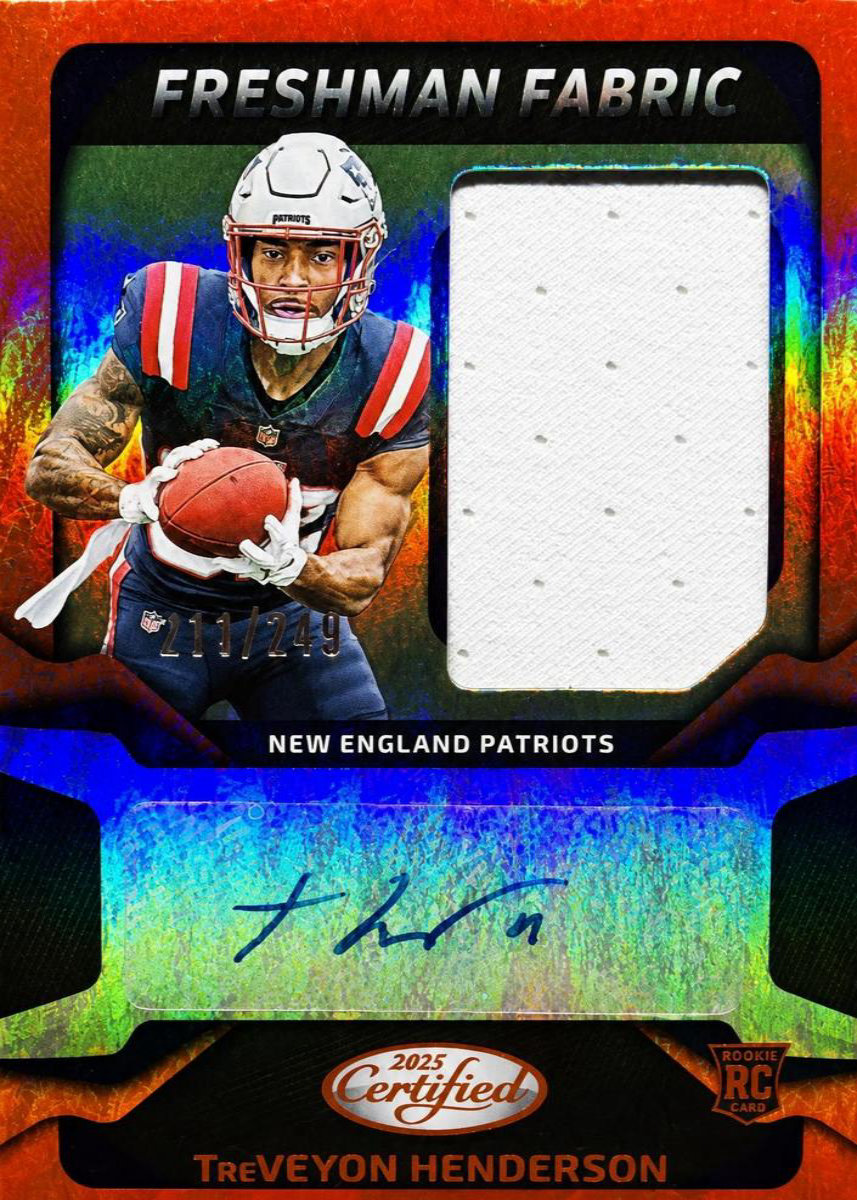 TreVeyon Henderson 2025 Panini Certified Freshman Fabric Orange /249