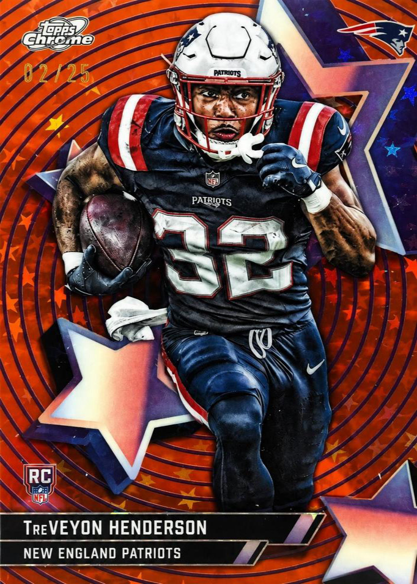 TreVeyon Henderson 2025 Topps Chrome Starfractor Orange