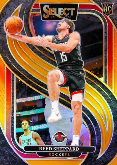 Reed Sheppard 2024 Panini Select Premier Level Orange Prizm /65