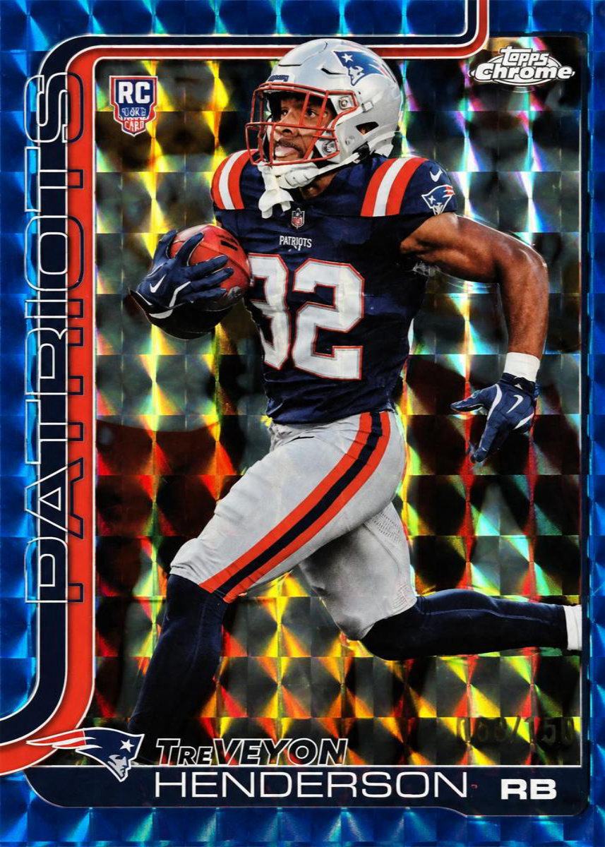 TreVeyon Henderson 2025 Topps Chrome Blue Geometric Refractor /150