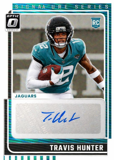 Travis Hunter 2025 Donruss Optic Signature Series Holo