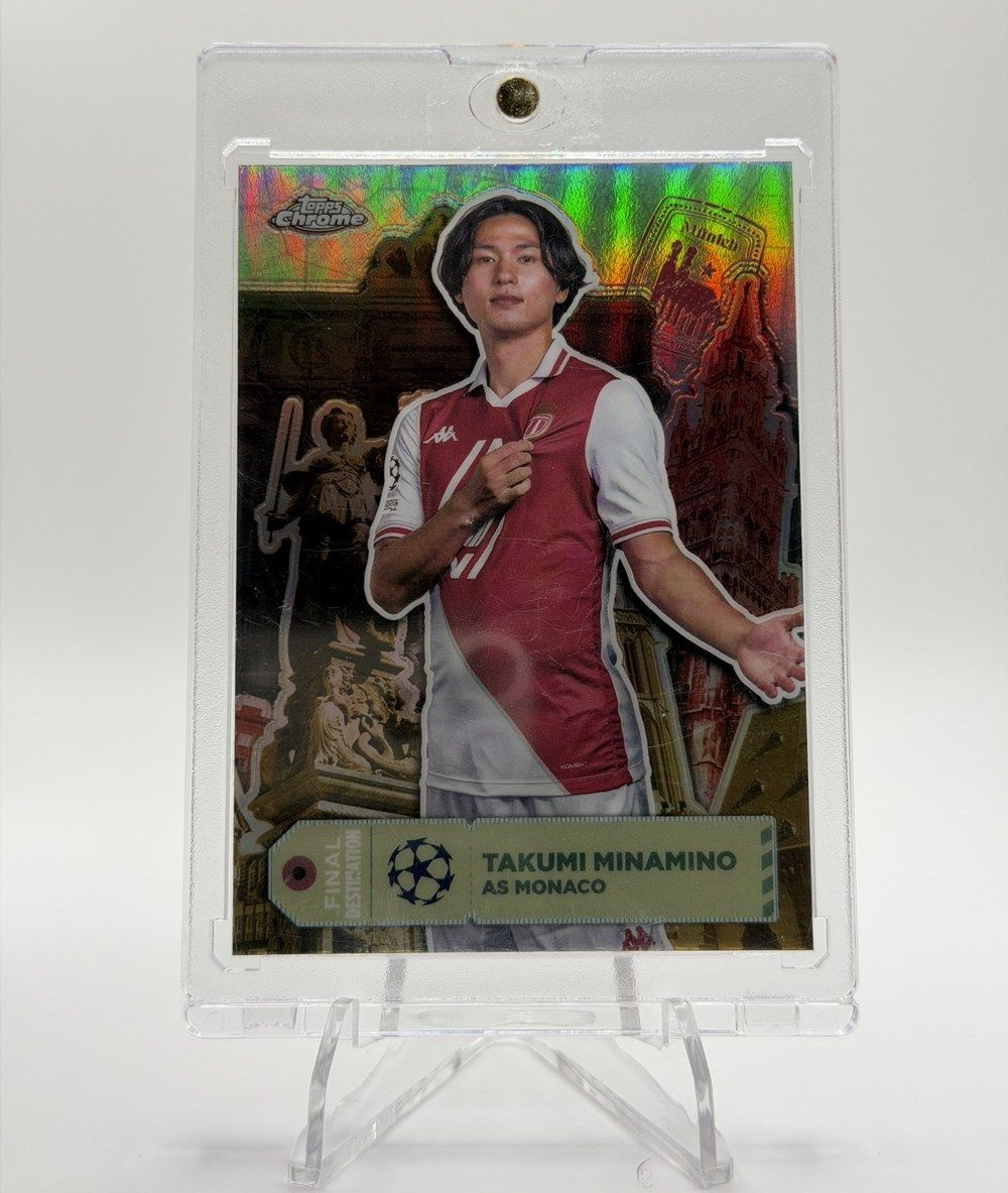 Takumi Minamino 2024 Topps Chrome UEFA Club Competitions Final Destination Refractor