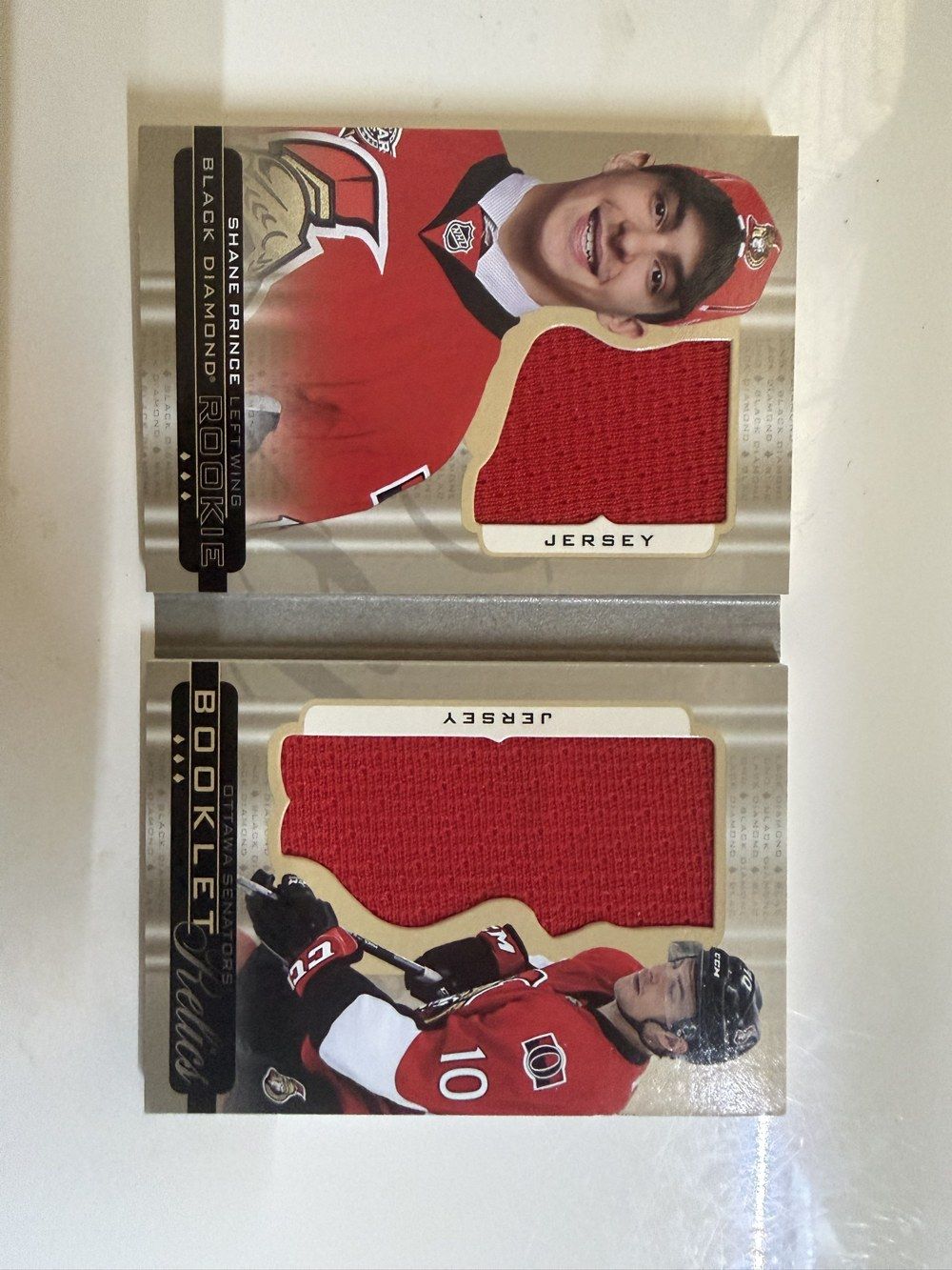 Shane Prince 2015 Upper Deck Black Diamond Rookie Booklet Relics Dual Jersey /299