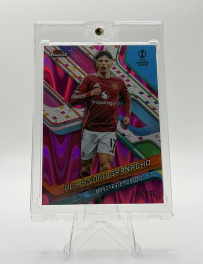 Alejandro Garnacho 2024 Topps Finest UEFA Club Competitions Finest Pink Refractor /250