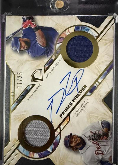 Prince Fielder 2025 Topps Diamond Icons Dual Team Autograph Relic /25